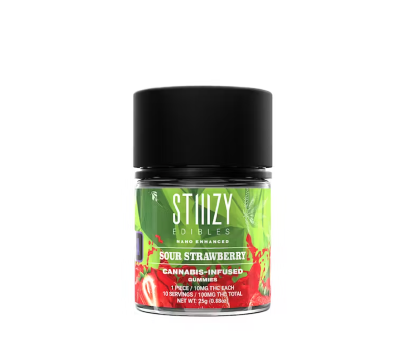 Get ready to elevate your tastebuds with our new, irresistible Sour Strawberry Gummies | 100mg! Crafted with STIIIZY's signature fast-acting nanotechnology